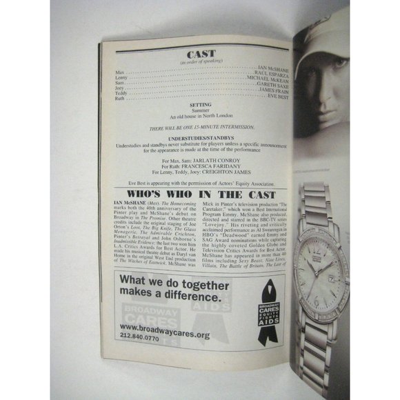 The Homecoming Playbill 2007 Opening Night Cort Theatre Raul Esoarza McKean - Picture 7 of 11